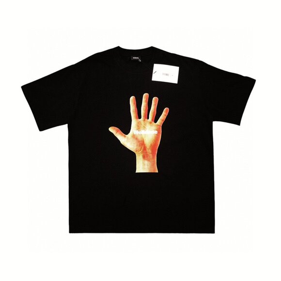 We11done Palm Print Black Short Sleeves